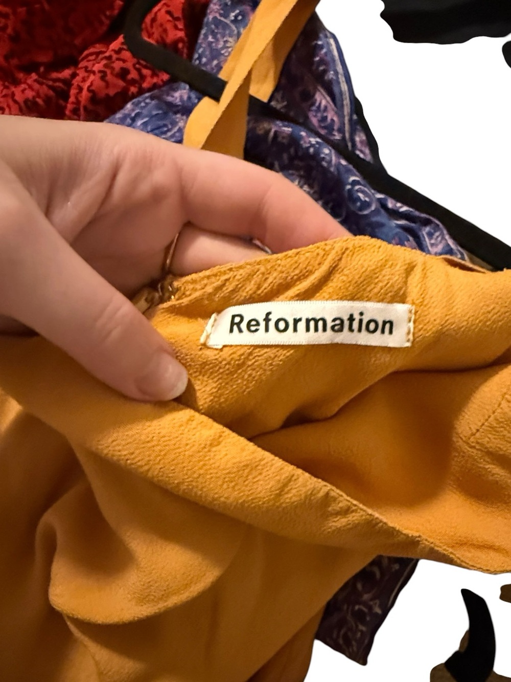 Reformation Christina Mustard Midi dress Size 4 - Picture 5 of 6